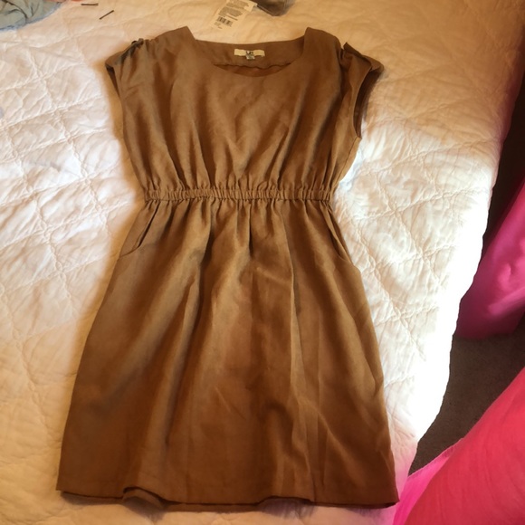 YA LOS ANGELES - Tan/Camel Suede-Like Dress - Picture 2 of 10